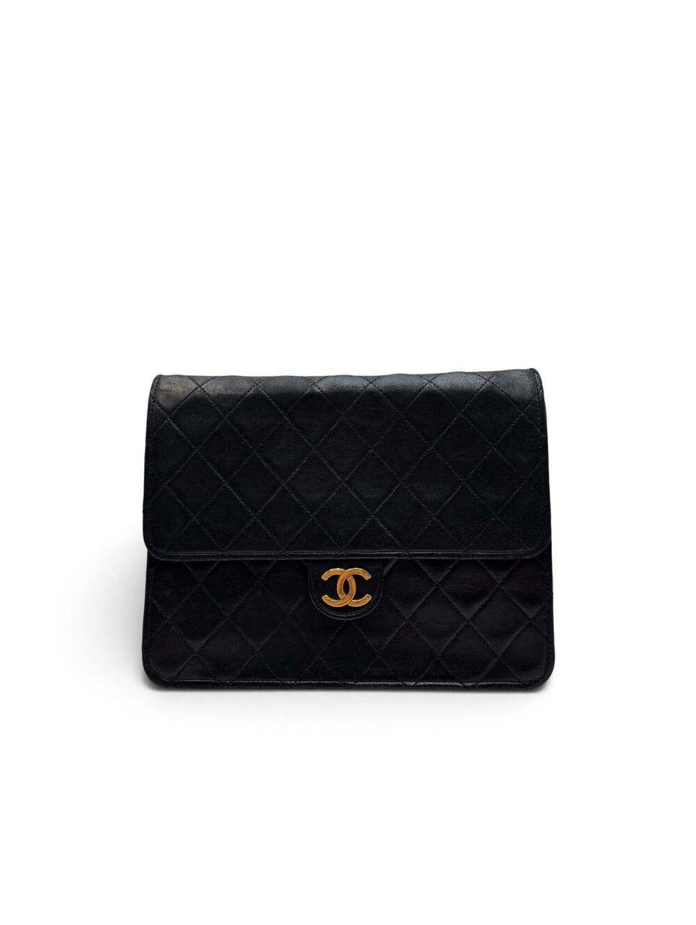 Chanel Classic Full Flap Black Lambskin Bag with 24K Gold-Plated Hardware